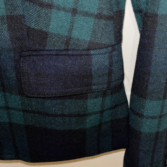 Banana Republic Dark Green and Black Plaid Tailored Blazer - Picture 6 of 10